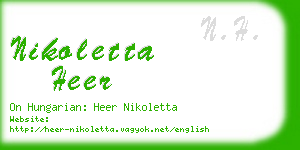 nikoletta heer business card